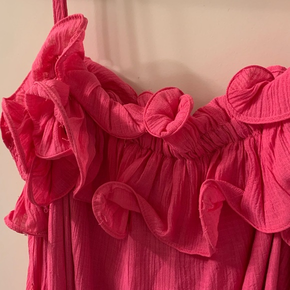 Mustard Seed Fushia Ruffle Dress, size medium - Picture 2 of 7